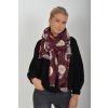 Vínový vzorovaný šátek ES5540