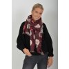 Vínový vzorovaný šátek ES5540