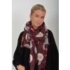 Vínový vzorovaný šátek ES5540