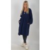 Tmavě modré manšestrové šaty ES5608