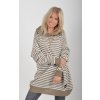 Hnědo-bílý svetr ES5707