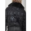 Lesklá černá bunda ES5762