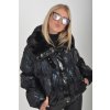 Lesklá černá bunda ES5762