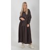Tmavě hnědé elegantní šaty ES5778