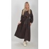 Tmavě hnědé elegantní šaty ES5778