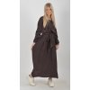 Tmavě hnědé elegantní šaty ES5778