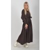 Tmavě hnědé elegantní šaty ES5778