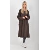 Čokoládové manšestrové šaty ES5977