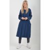Tmavě modré manšestrové šaty ES5980