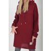 Prodloužený vínový svetr ES6015