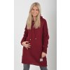 Prodloužený vínový svetr ES6015