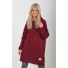 Prodloužený vínový svetr ES6015