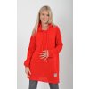 Prodloužený červený svetr ES6017