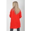 Prodloužený červený svetr ES6017