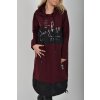 Bordó mikinové šaty ES6065
