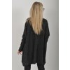 Černý prodloužený svetr ES6175