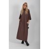 Čokoládové dlouhé šaty ES6218