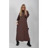 Čokoládové dlouhé šaty ES6218