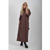 Čokoládové dlouhé šaty ES6218