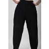 Černé lněné kalhoty ES6606