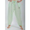 Mentolové lněné kalhoty ES6607