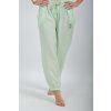 Mentolové lněné kalhoty ES6607