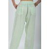 Mentolové lněné kalhoty ES6607