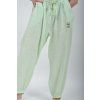 Mentolové lněné kalhoty ES6607