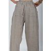 Šedé lněné kalhoty ES6608