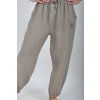 Šedé lněné kalhoty ES6608