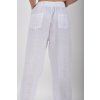 Bílé lněné kalhoty ES6610