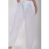 Bílé lněné kalhoty ES6610