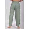 Khaki lněné kalhoty ES6612