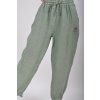 Khaki lněné kalhoty ES6612