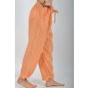 Oranžové lněné kalhoty ES6613