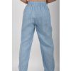 Modré lněné kalhoty ES6614