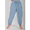 Modré lněné kalhoty ES6614