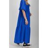 Dlouhé modré šaty ES6630