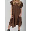 Čokoládové mušelínové šaty ES6675