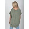 Khaki lněné tričko ES6747