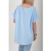 Modré lněné tričko ES6750