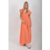 Lososové mušelínové šaty ES6764