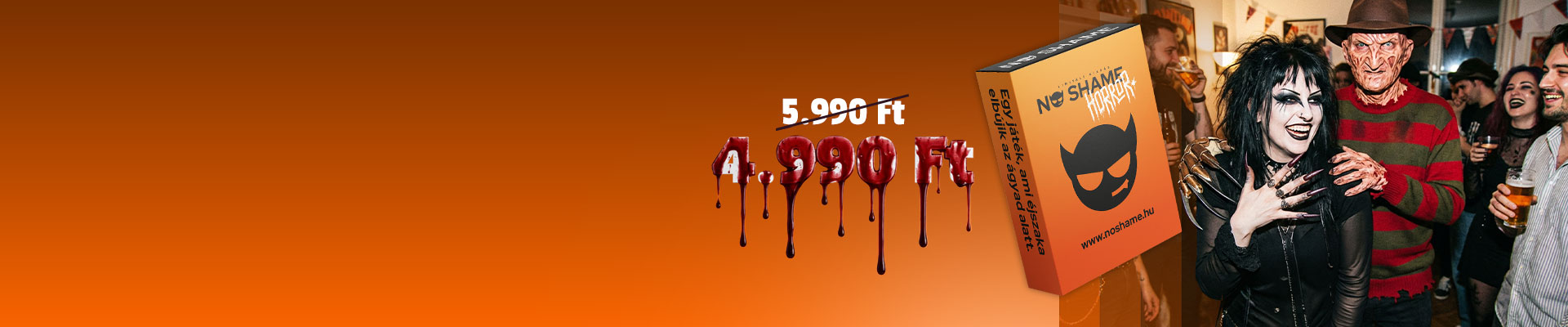 No Shame Horror játék egy házibuli életképpel.