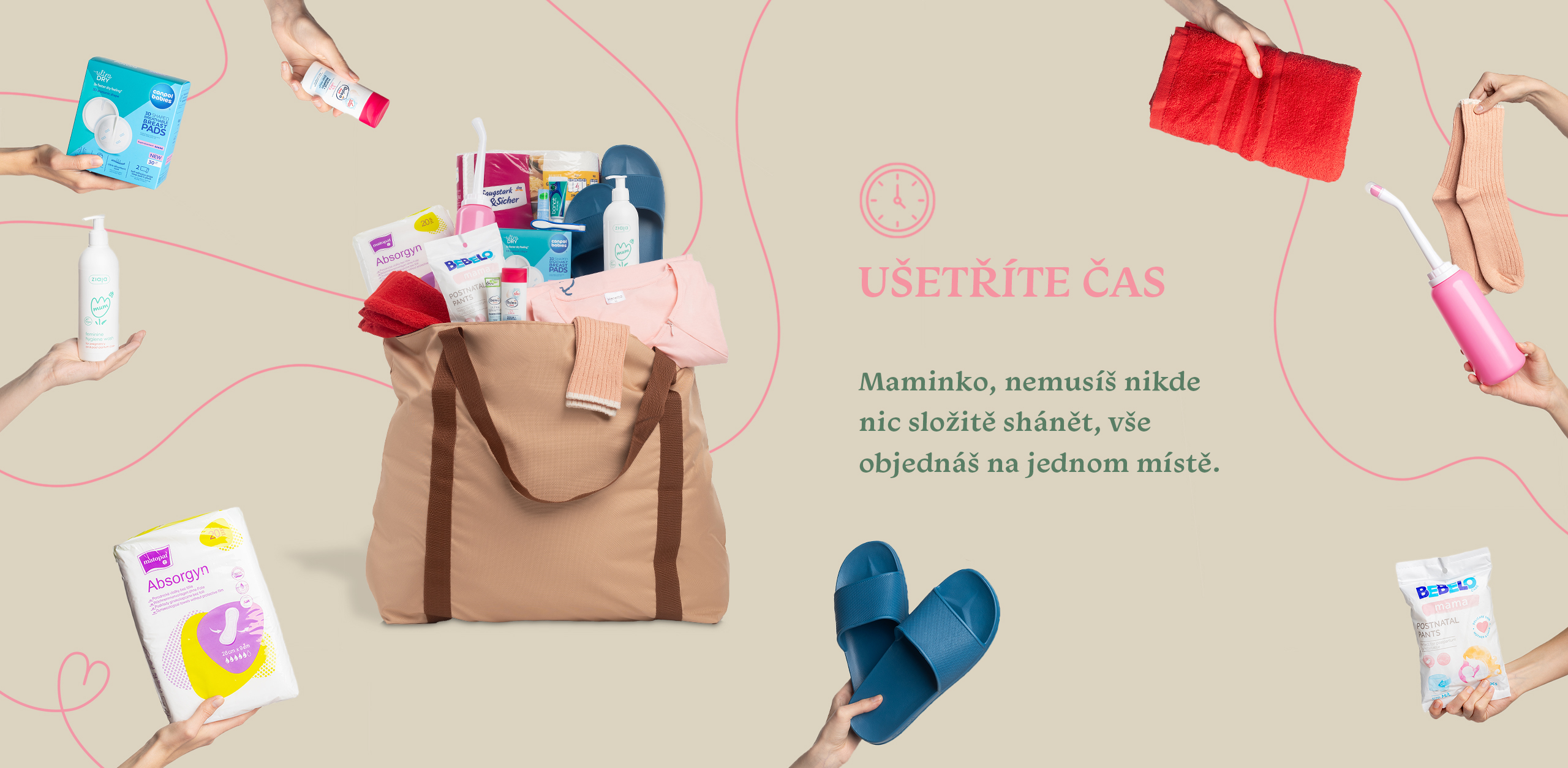 Taška do porodnice šetřící čas