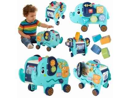 Slonik tablica manipulacyjna montessori wbijak sorter klocki mlotek 26cm 181210