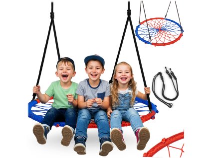 SWINGO 95 cm modročervená houpačka Čapí hnízdo