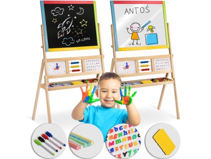 Velká magnetická tabule Ricokids s hodinami - pestrobarevná