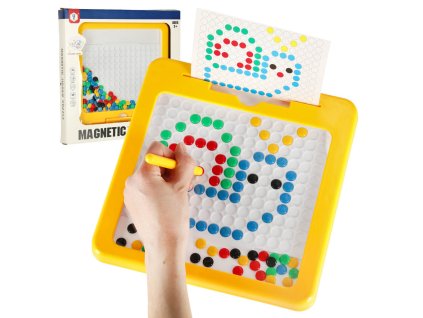 Tablica magnetyczna montessori mozaika kolorowe kropki zolta 26 x 26 cm 175297