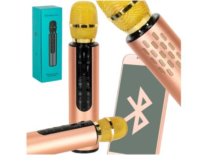 Bezdrátový mikrofon Bluetooth Karaoke zlatý