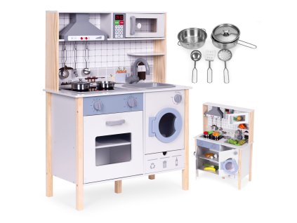 174116 drevena detska kuchynka ecotoys s led zvukmi a prackou